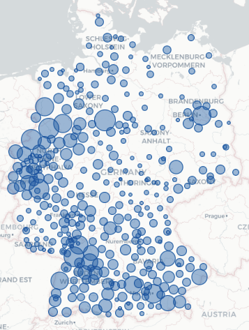 Interactive graphic - Home storage: regional distribution by districts (All battery technologies)
