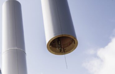 Wind Turbine Tower Being Installed