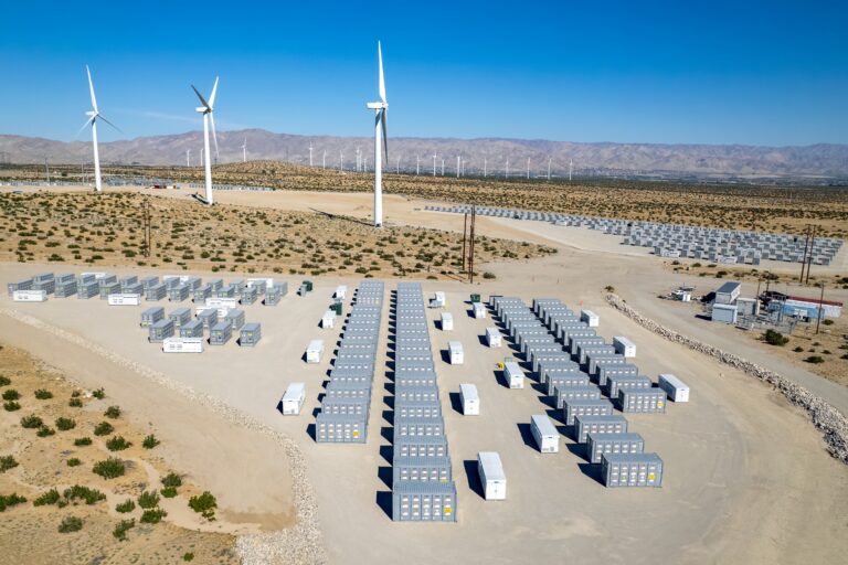 Arial view of a battery energy storage system