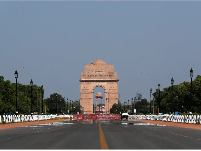 The India Gate war memorial in New Delhi, India, on April 8, 2020, after a 21-day nationwide lockdown. Anushree Fadnavis/Adnan Abidi/Reuters