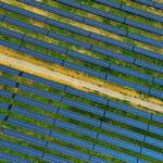 Solar farm seen from above