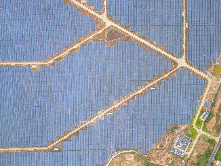 How to finance your solar farm? Arial view of a large solar farm