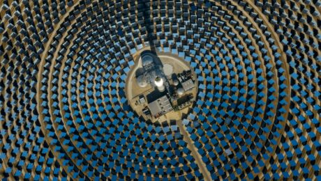 Arial view of a concentrated solar park (CSP)